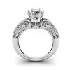 Round Cut 1.3ct Skull With Crown Vintage Engagement Ring