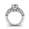 Round Cut 1.3ct Skull With Crown Vintage Engagement Ring
