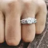 Round Cut 1.3ct Skull With Crown Vintage Engagement Ring