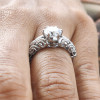 Round Cut 1.3ct Skull With Crown Vintage Engagement Ring