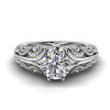 Round Cut 1.3ct Skull With Crown Vintage Engagement Ring