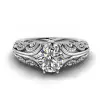 Round Cut 1.3ct Skull With Crown Vintage Engagement Ring