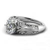 Round Cut 1.3ct Skull With Crown Vintage Engagement Ring