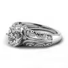 Round Cut 1.3ct Skull With Crown Vintage Engagement Ring