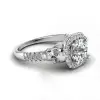 Round Cut 1.3ct Skull Halo Engagement Ring