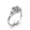 Round Cut 1.3ct Skull Halo Engagement Ring