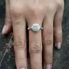Round Cut 1.3ct Skull Halo Engagement Ring