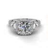 Round Cut 1.3ct Skull Halo Engagement Ring
