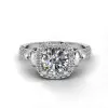 Round Cut 1.3ct Skull Halo Engagement Ring