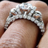 Round Cut 3.3ct Two Skull Sterling Silver Promise Ring