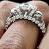 Round Cut 3.3ct Two Skull Sterling Silver Promise Ring