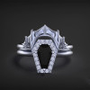 Coffin & Bat 3ct Sterling Silver Ring Set