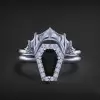 Coffin & Bat 3ct Sterling Silver Ring Set
