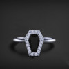 Coffin & Bat 3ct Sterling Silver Ring Set