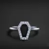 Coffin & Bat 3ct Sterling Silver Ring Set