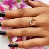 Minimalist Stackable Yellow Gold Moon Ring