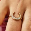 Minimalist Stackable Yellow Gold Moon Ring