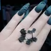 Sterling Silver Halloween Black Bat Ring