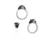 Round Cut 1ct Black Spider & Web Engagement Ring