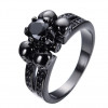 Fashion Black Gold Plating Skull Ring
