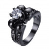 Fashion Black Gold Plating Skull Ring