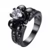 Fashion Black Gold Plating Skull Ring