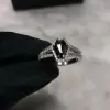 Coffin Cut  Black Gemstone Ring For Halloween  Special Offer