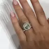 7ct Cushion Cut White Sapphire 3pcs Bridal Set