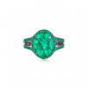 2ct Oval Cut Emerald Engagement Ring