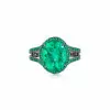 2ct Oval Cut Emerald Engagement Ring