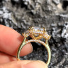 4.5ctw Radiant Cut White Sapphire Three Stone Engagement Ring