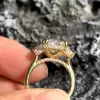 4.5ctw Radiant Cut White Sapphire Three Stone Engagement Ring