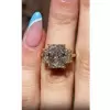 4.5ctw Radiant Cut White Sapphire Three Stone Engagement Ring