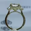 4.5ctw Radiant Cut White Sapphire Three Stone Engagement Ring