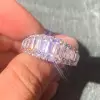 2ctw Emerald Cut White Sapphire Wedding Band