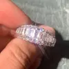2ctw Emerald Cut White Sapphire Wedding Band