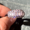 2ctw Emerald Cut White Sapphire Wedding Band