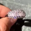 2ctw Emerald Cut White Sapphire Wedding Band