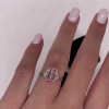 5ct Three-stone Fancy Pink Emerald Cut Lab-created Gemstone Ring