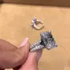 5ct Cushion Cut White Sapphire Engagement Ring
