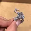 5ct Cushion Cut White Sapphire Engagement Ring