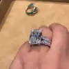5ct Cushion Cut White Sapphire Engagement Ring