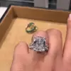 5ct Cushion Cut White Sapphire Engagement Ring