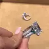 5ct Cushion Cut White Sapphire Engagement Ring
