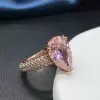 3ct Pear Cut Pink Sapphire Engagement Ring in Rose Gold