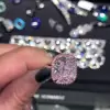 4ct Cushion Cut Halo Pink Sapphire Ring