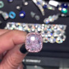 4ct Cushion Cut Halo Pink Sapphire Ring