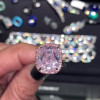 4ct Cushion Cut Halo Pink Sapphire Ring