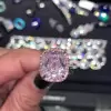 4ct Cushion Cut Halo Pink Sapphire Ring