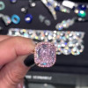 4ct Cushion Cut Halo Pink Sapphire Ring